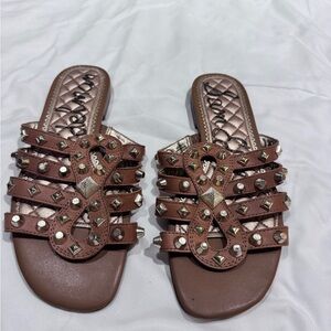 Sam Edelman Brown Studded Sandals